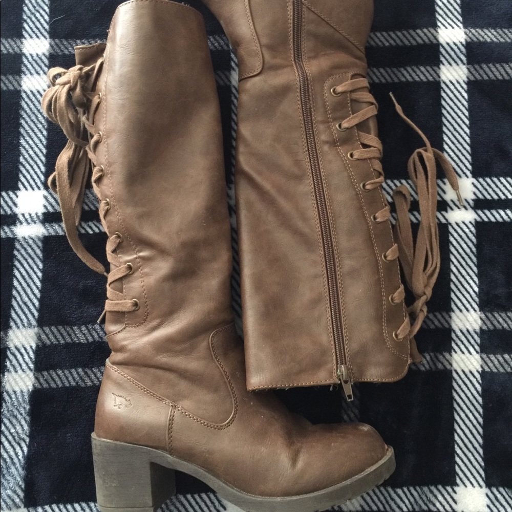 Tall Heeled Lace Up Boots